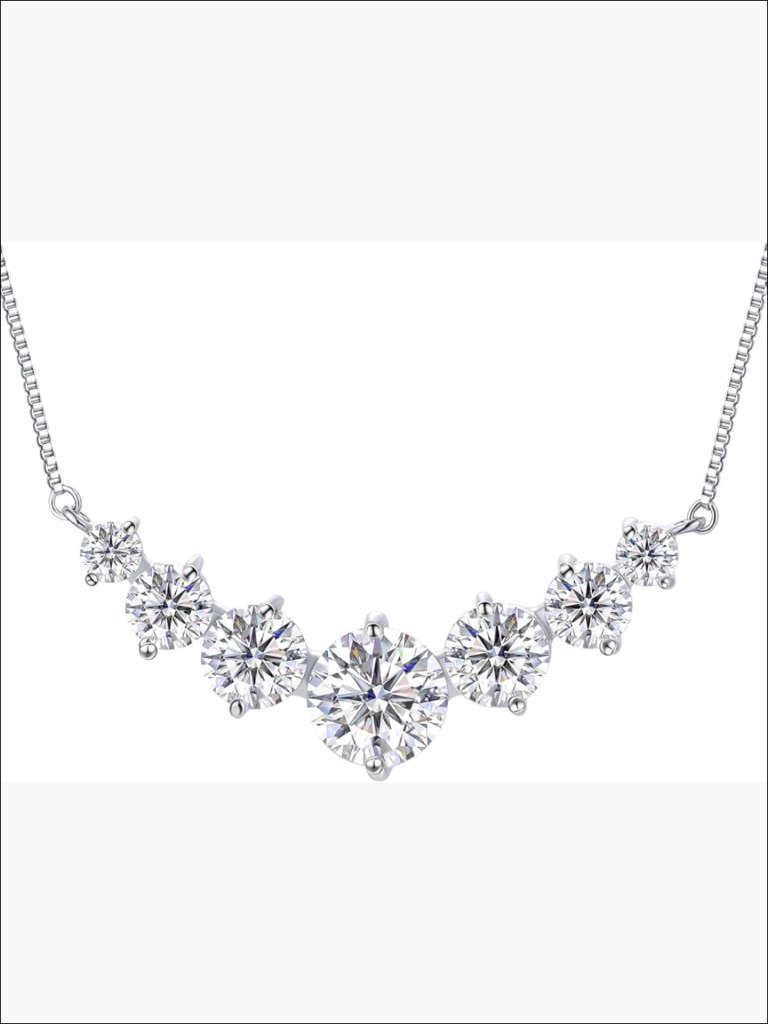 Moissanite Pendant Necklace 18k Gold Plated Sterling Silver Box Chain